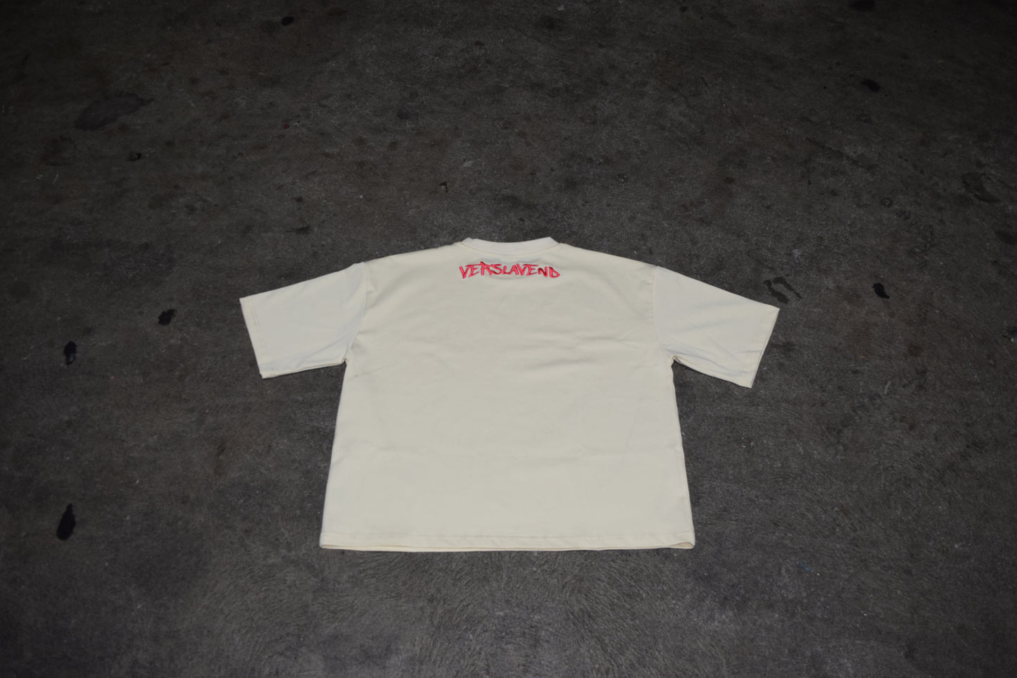Cream Stacked Logo Tee
