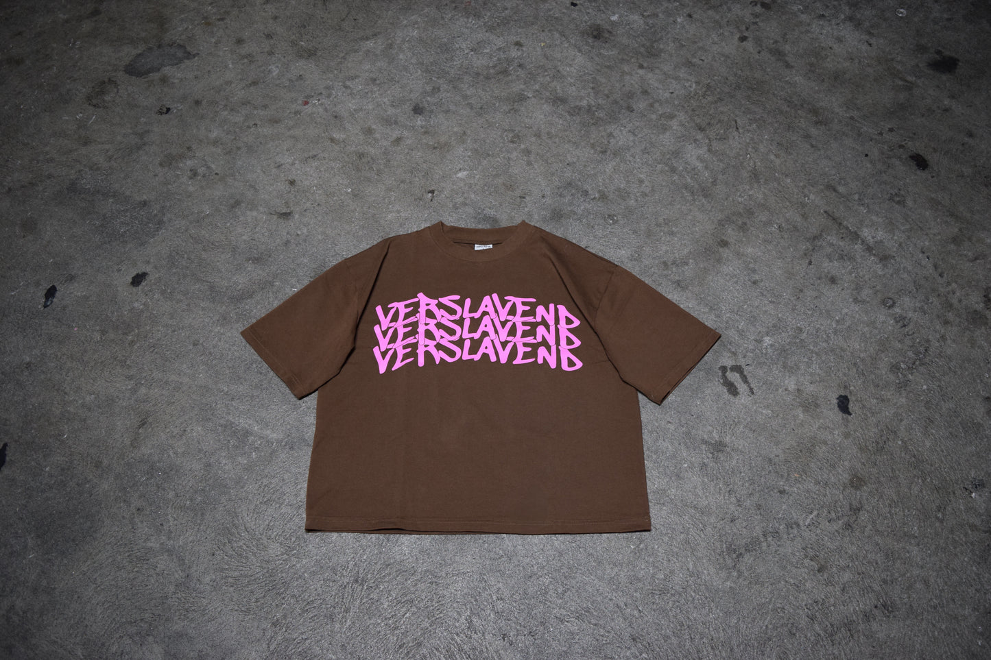 Brown Stacked Logo Tee