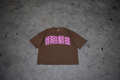 Brown Stacked Logo Tee