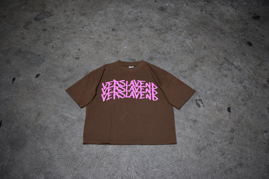 Brown Stacked Logo Tee
