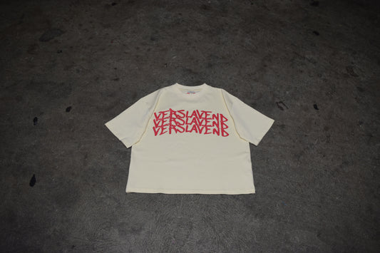 Cream Stacked Logo Tee